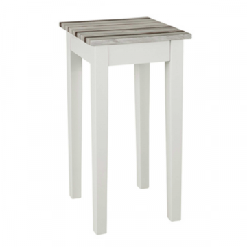 Table d'appoint Marik 30x30cm - blanc brillant/gris