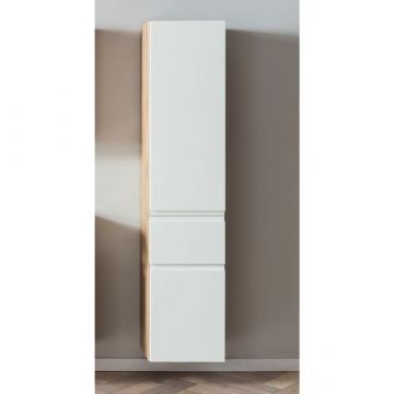Armoire colonne Varese | 40 x 35 x 180 cm | Wotan Oak / white design
