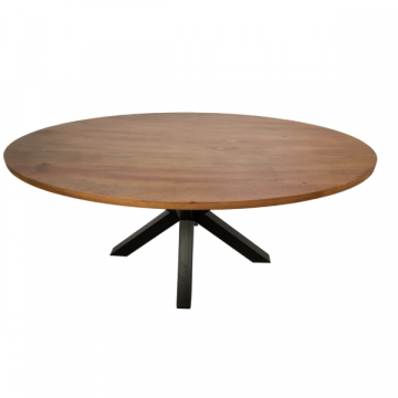Table à manger Oakland ovale 220x110cm - naturel/noir