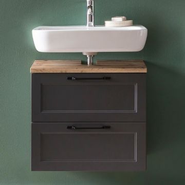 Meuble lavabo Meran | 60 x 35 x 55 cm | Gris graphite