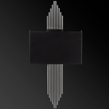 Opviq Wall Lamp | Corps en métal | Taille totale 75cm | Noir Argent