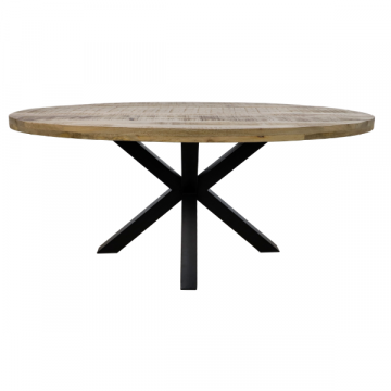 Table de salle à manger Regina 200x100cm bois de manguier - naturel/noir