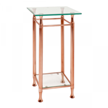 Table d'appoint Véra 35x35cm - cuivre/verre
