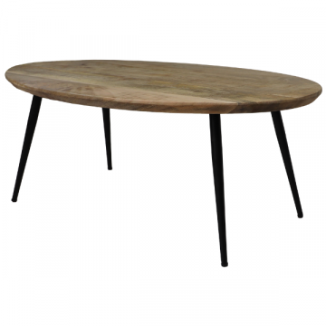 Table basse Bern 100x60cm bois de manguier - naturel/noir