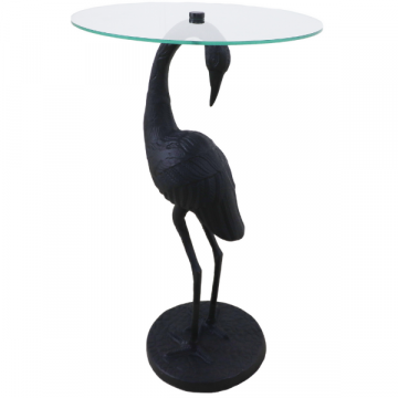 Table d'appoint Heron 29x26x66cm métal et verre - noir