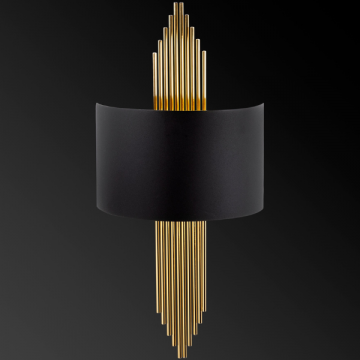 Opviq Wall Lamp | Metal Body | 75x10x22cm | E27 40W | Black Gold