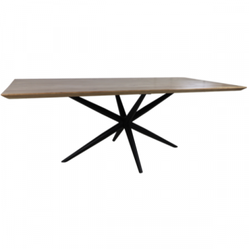 Table de salle à manger Luzern 200x100cm bois d'acacia - naturel/noir