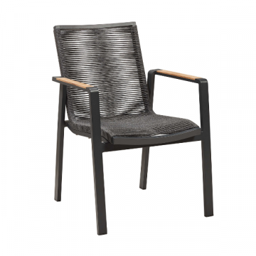 Chaise de jardin Moreno - gris foncé/noir