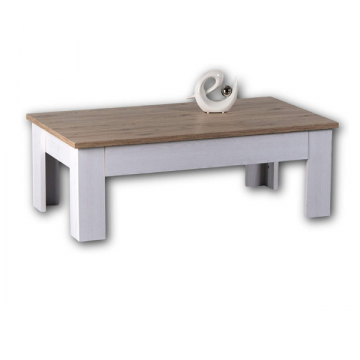 Table basse Armando 115cm avec 1 tiroir - chêne/blanc 