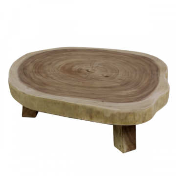 Table basse Diskur ø50cm rond-tronc d'arbre munggur
