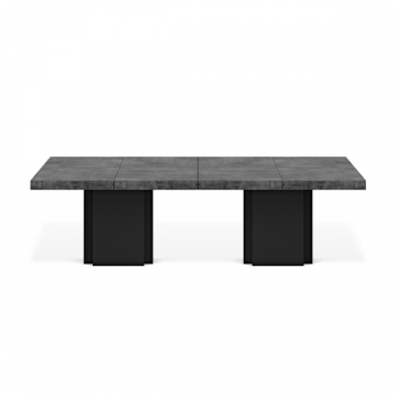 Table à manger Mundus 130 x 260 cm - béton/noir