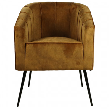 Fauteuil Chester 60x83cm velours - or