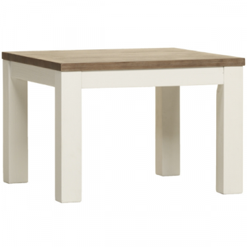 Table d'appoint Carzo 65x65cm - décor chêne havane/blanc