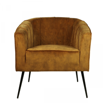 Fauteuil Chester velours - or