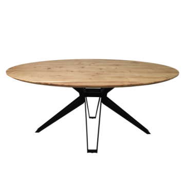 Table de salle à manger Veneto 220x110cm bois d'acacia - naturel/noir