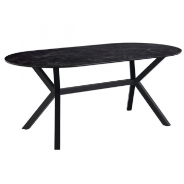 Table de salle à manger ovale Laxey 180x90 - noir