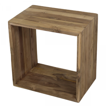Table d'appoint Cube 45x45x30cm bois teck - naturel