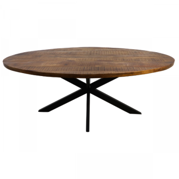 Table à manger Geraldton 180x100cm bois manguier - naturel/noir