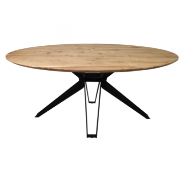 Table salle à manger Veneto 240x110cm bois d'acacia - naturel/noir