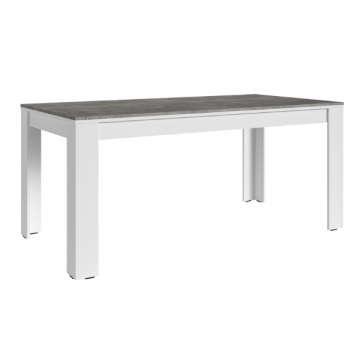Table à manger 180x90 - blanc/béton
