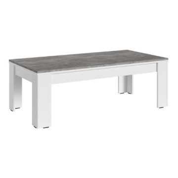 Table basse Alexi 135x70 - blanc/béton