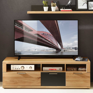 Meuble-TV Blanka 160cm 3 tiroirs - chêne/anthracite