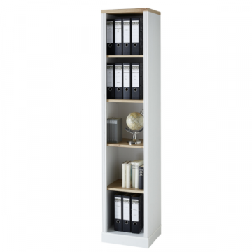 Bibliothèque Samine avec 4 étagères - blanc/chêne