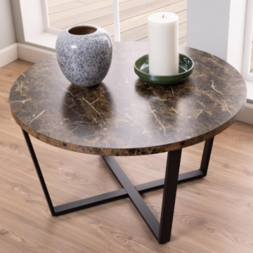 Table basse Amble ø77 cm - marbre brun