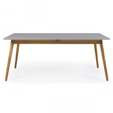 Table à manger extensible Dot 160/205 cm - chêne/gris