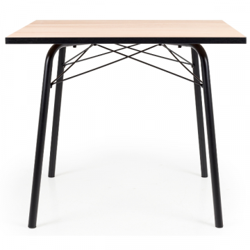 Table de salle à manger Flow 90x90 cm - chêne/noir