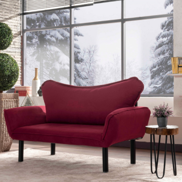 Canapé-lit 2 places" | Design confortable et élégant | Structure en métal | Marron