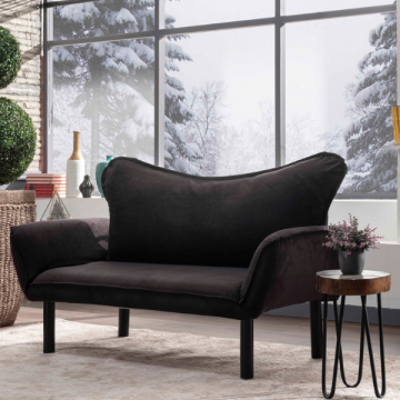 Canapé-lit confortable et élégant | Cadre en métal | Tissu facile à nettoyer | 140x70x65 cm
