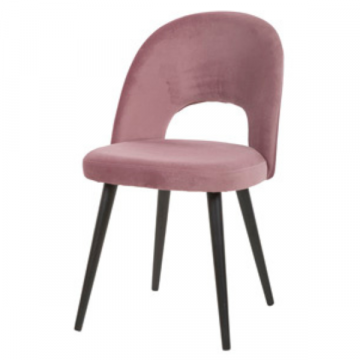Chaise de salle à manger Viara velours - rose
