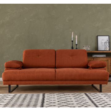 Canapé-lit 2 places | Confort et design unique | Structure en bois de hêtre | Orange