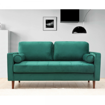 Canapé 2 places confortable | Design élégant | Structure en bois de hêtre | Couleur verte