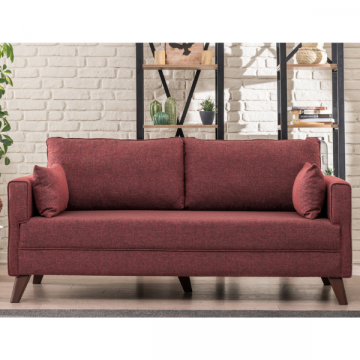 Canapé 2 places confortable et chic en rouge bordeaux