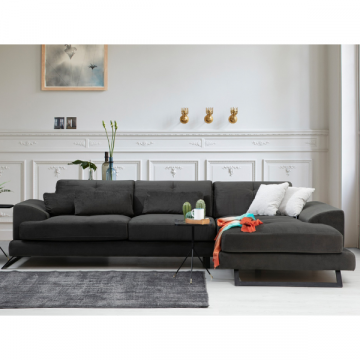 Canapé d'angle confortable et élégant | Structure en hêtre | 308x190 cm | Anthracite