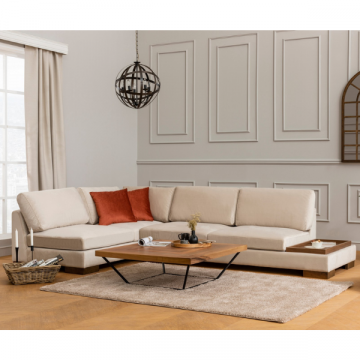 Canapé d'angle élégant | Design confortable | Couleur beige