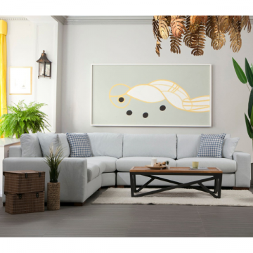 Canapé d'angle confortable | Design élégant | Structure en bois de hêtre | Couleur beige