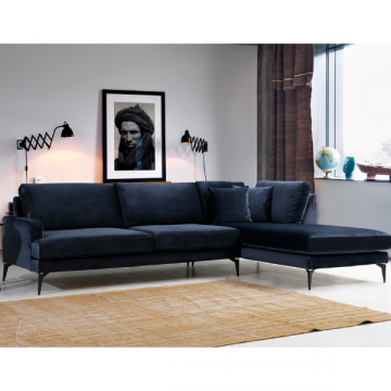 Canapé d'angle confortable et élégant | Bleu marine