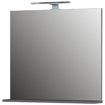 Miroir de salle de bain Sepp avec étagère et éclairage - gris graphite