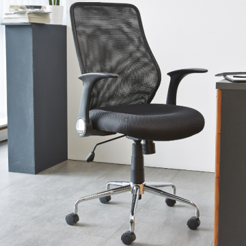 Chaise de bureau Suri-mesh polyester noir mat