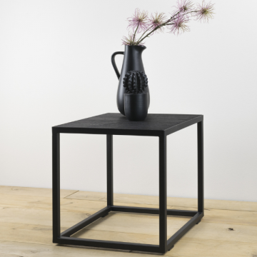  Table d'appoint Delfi 40 x 40 cm-Chêne brossé/acier
