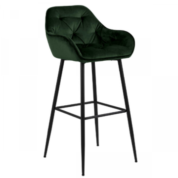 Chaise de bar Bridget - vert/noir