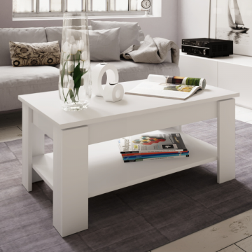 Table basse Otilda 1 niche 80x50 cm-blanc 