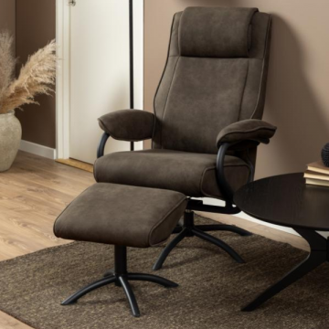 Fauteuil relax réglable Hayes avec repose-pieds  - anthracite