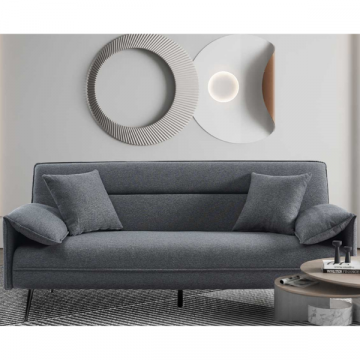 Canapé-lit Sivas gris | Cadre en eucalyptus | H-H 95 x L-L 199 x P-P 89 cm