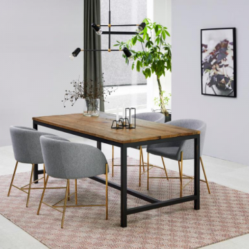 Table de salle à manger rustique en orme - 180x90x75 cm