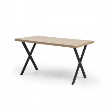 Table de salle à manger Woody Fashion - 80x139x76 cm - Chêne/noir 