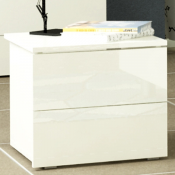 Table de chevet Privilegio | 55 x 44 x 44 cm | Blanc brillant